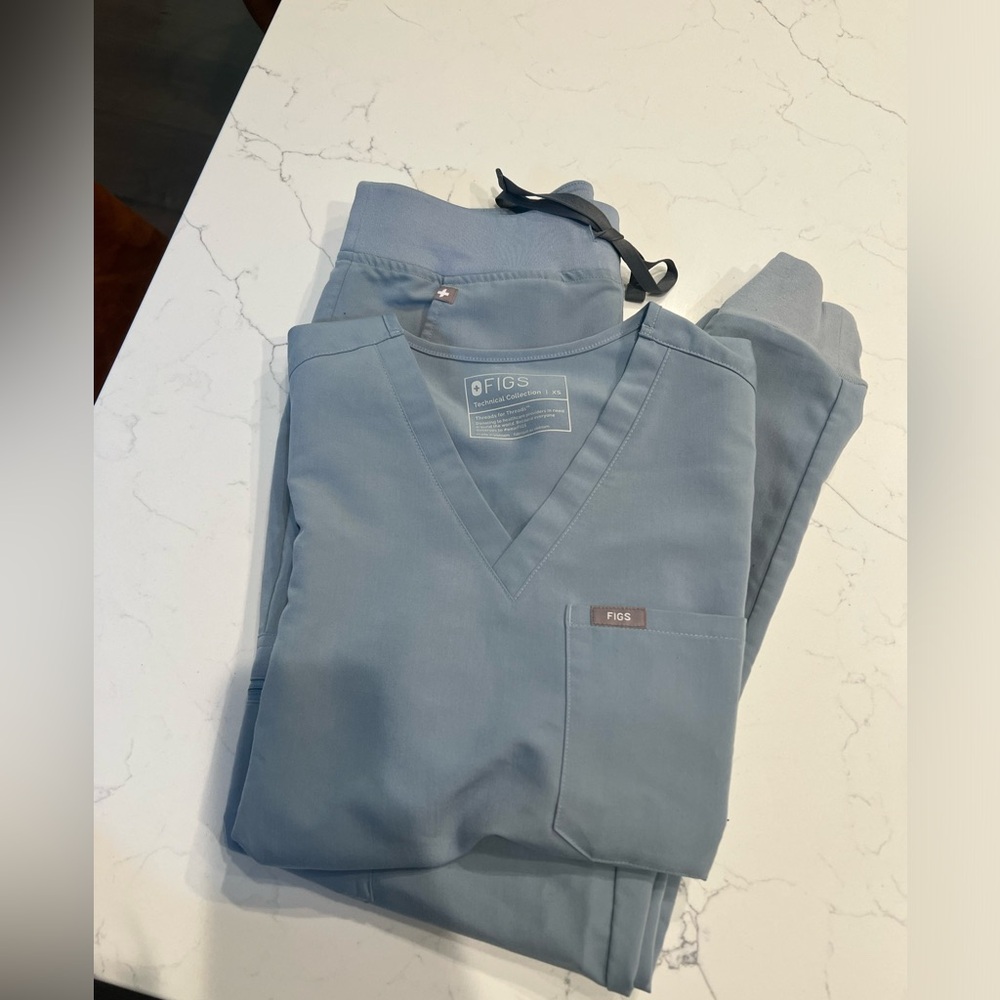 FIGS dusty blue set